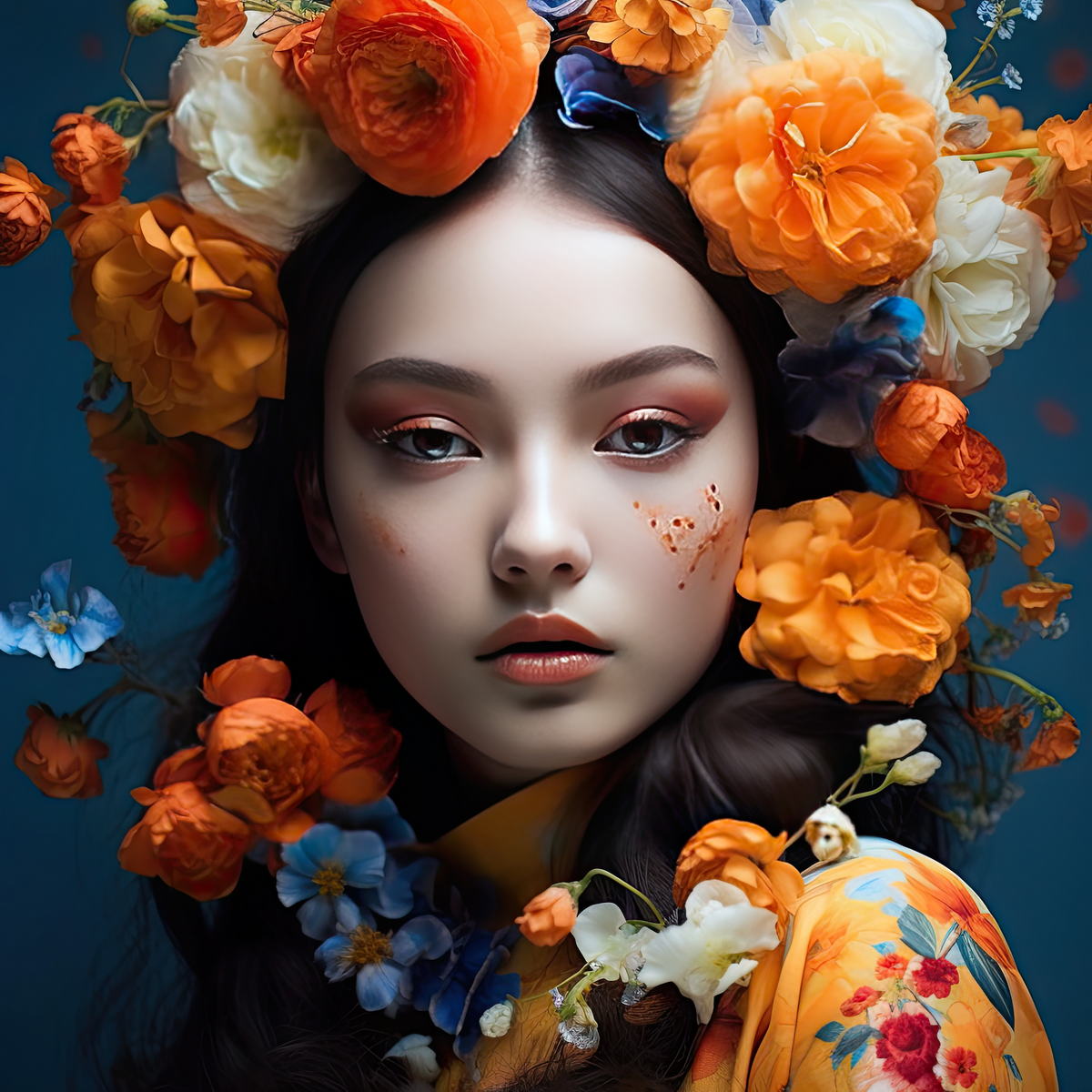 Close Up Beautiful Asian Girl Portrait