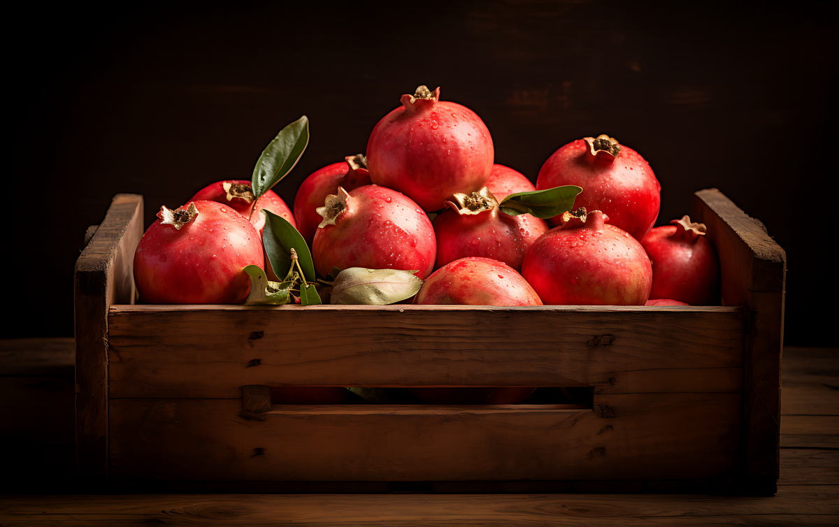 Close Up Pommegranate Seasonal Fruits Winter