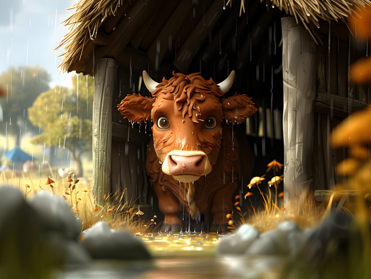 3d Cartoon Cow Illustration