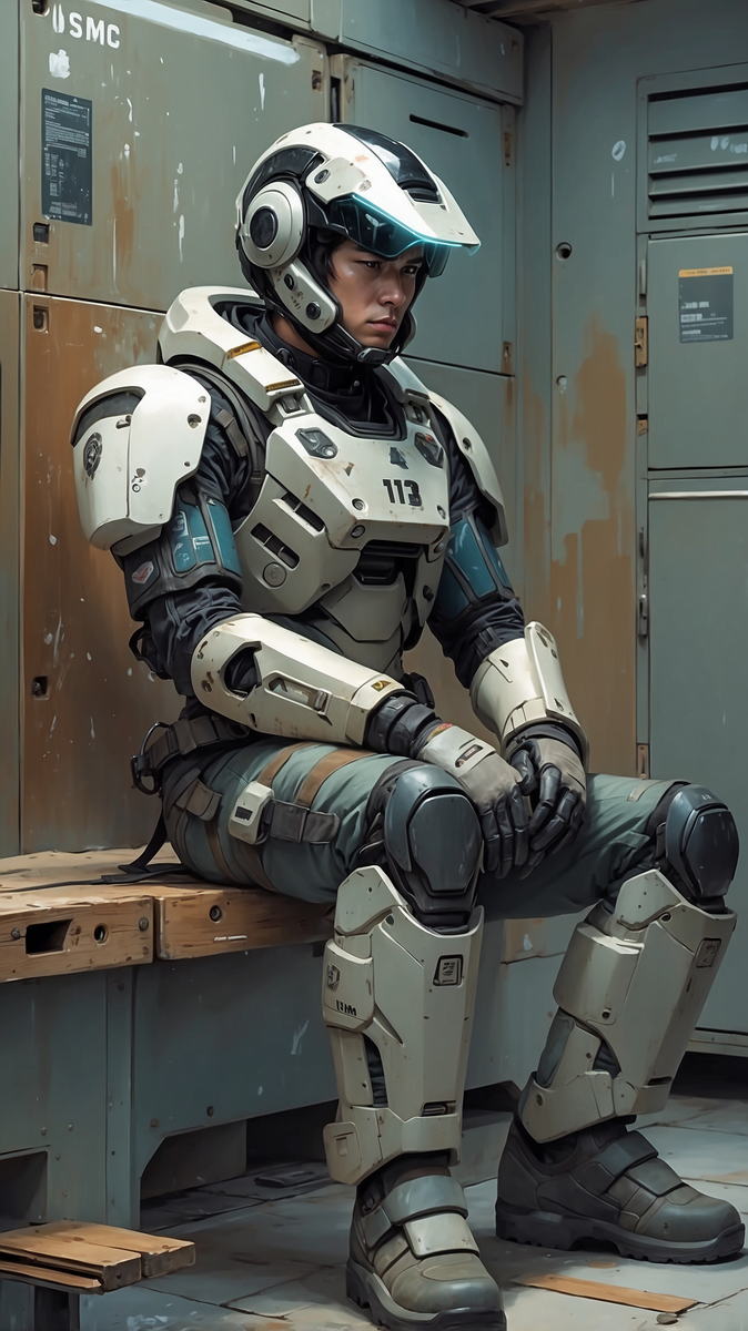 Young Pilot Sitting
