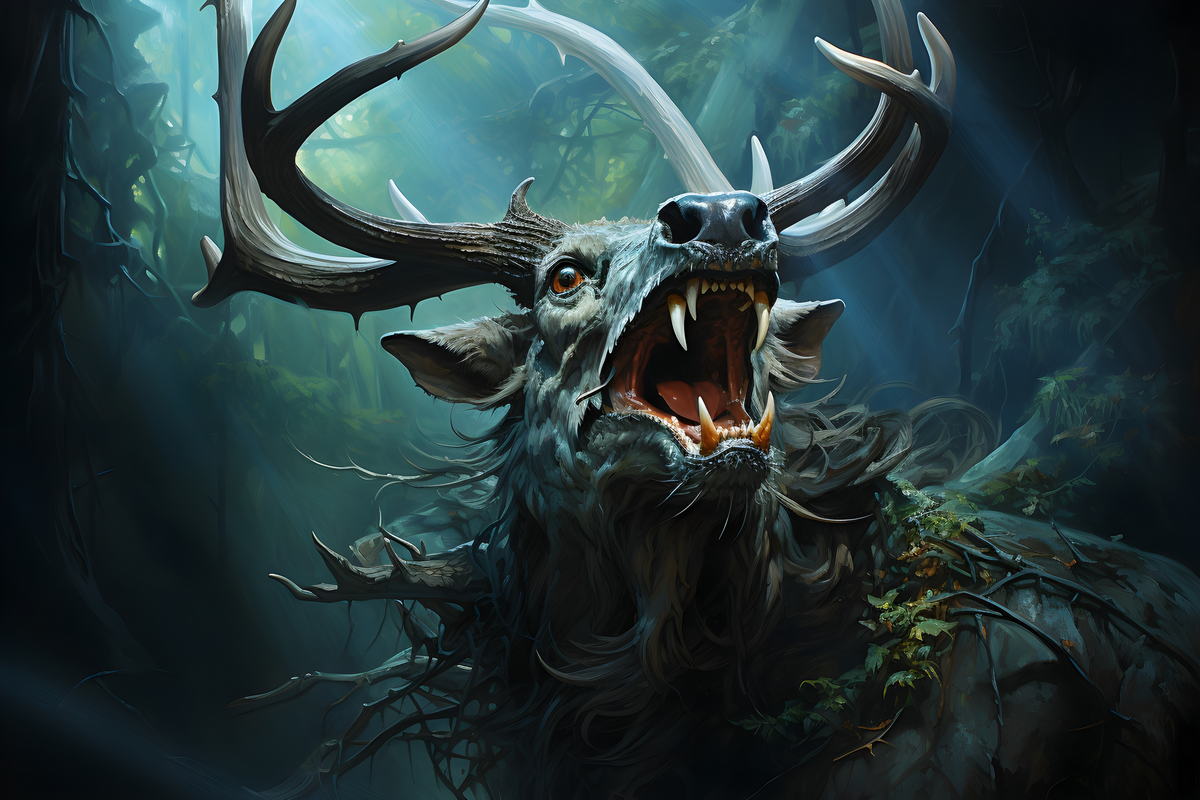 Fantasy Magical Stag Painting